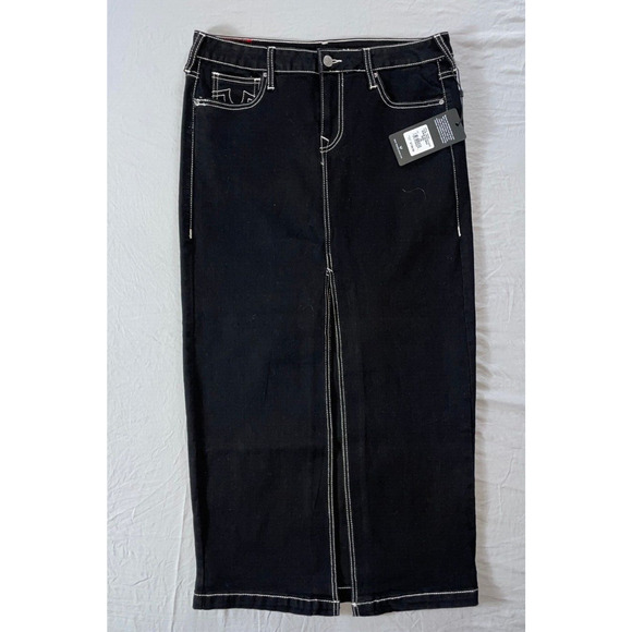 True Religion Denim SN Maxi Skirt in Black Rinse. Women's Size 28, NWT $139!! - Picture 1 of 5
